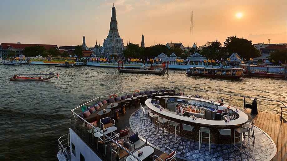 Banyan Tree Thailand Bangkok Dining - Saffron Cruise Sunset View